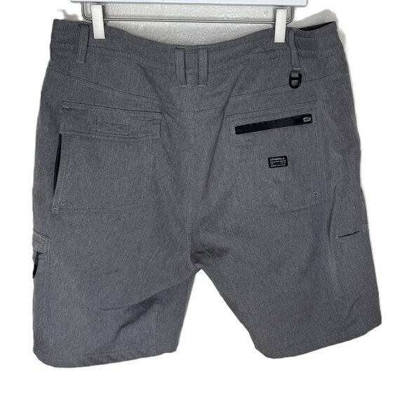 O'Neill Men's Gray Hybrid Outdoor Shorts Cargo Shorts, 10" Inseam, Size 36 - Picture 2 of 7